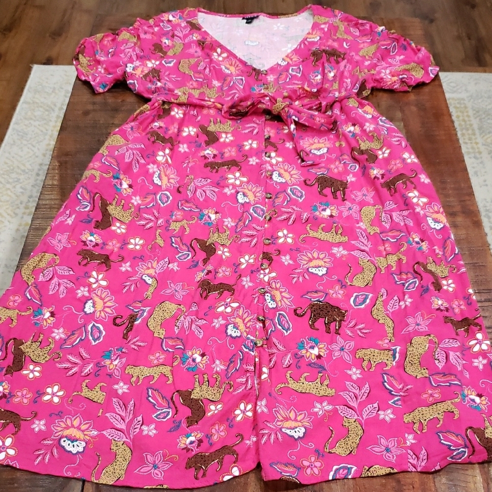 Torrid Pink Animal Print Dress